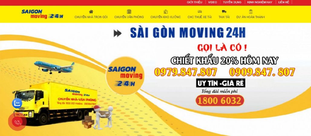 Dịch vụ chuyển kho xưởng Saigon Moving 24h
