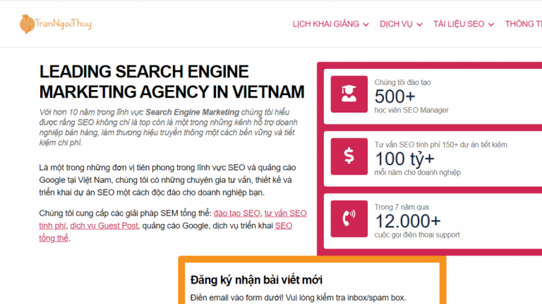 Top 10 công ty đào tạo SEO tốt nhất Việt Nam 2021