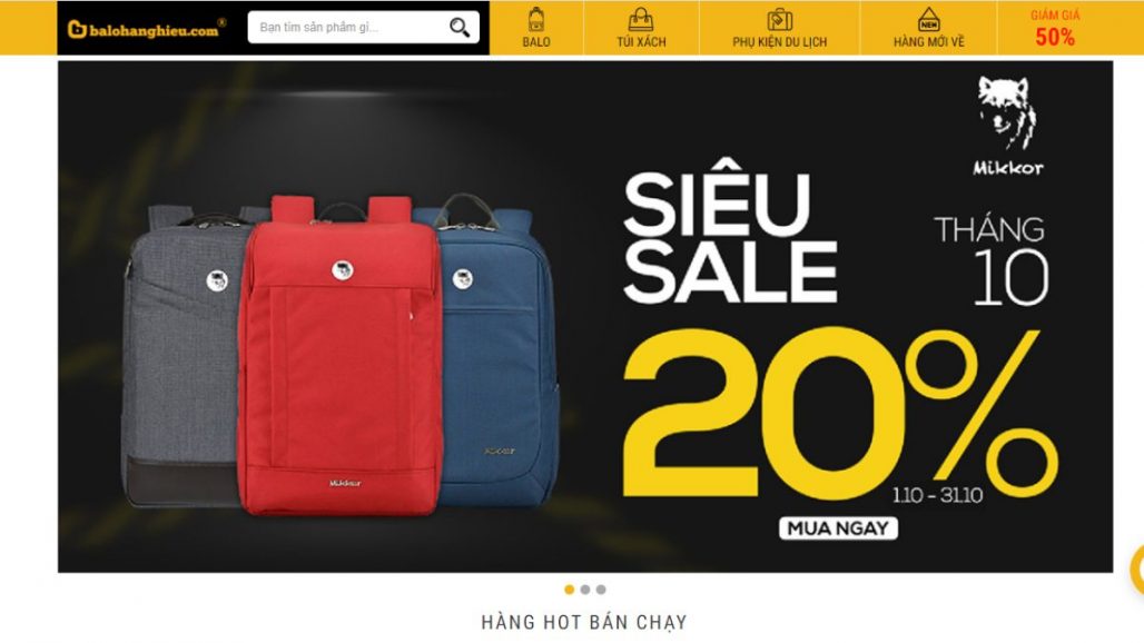 TOP 9 WEBSITE BÁN VALI KÉO, BALO, TÚI XÁCH UY TÍN 2021