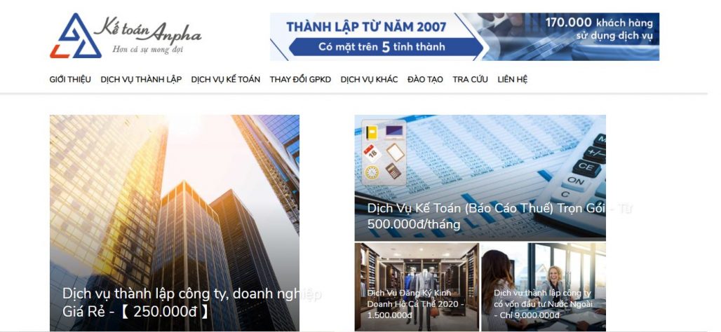 Dịch vụ thành lập công ty - Kế toán Anpha