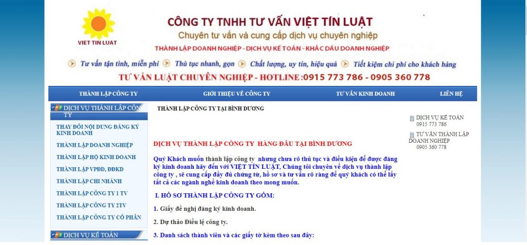 Dịch vụ thành lập công ty VIỆT TÍN LUẬT