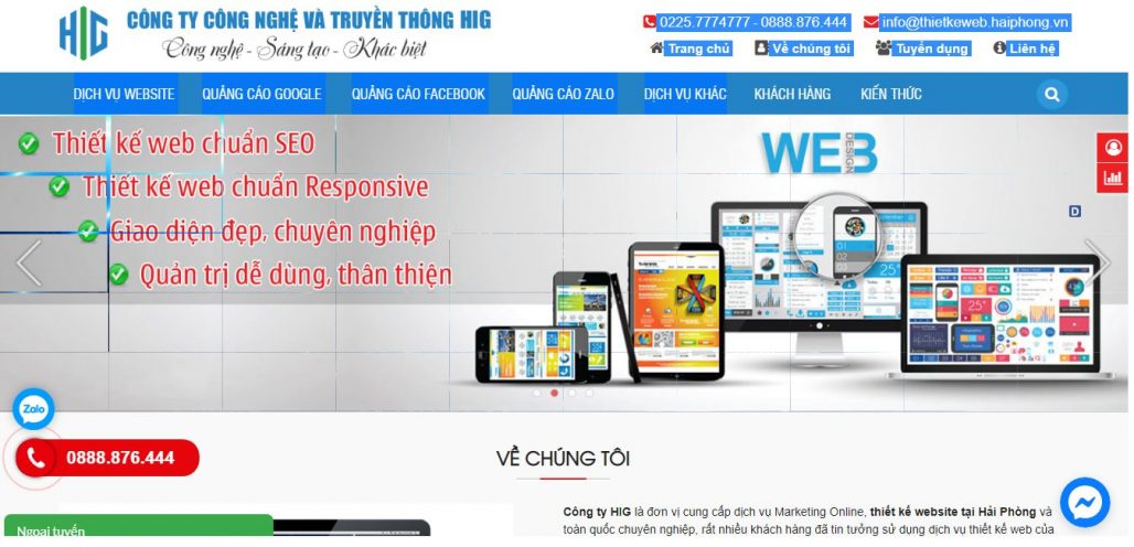 Công ty thiết kế website Hig