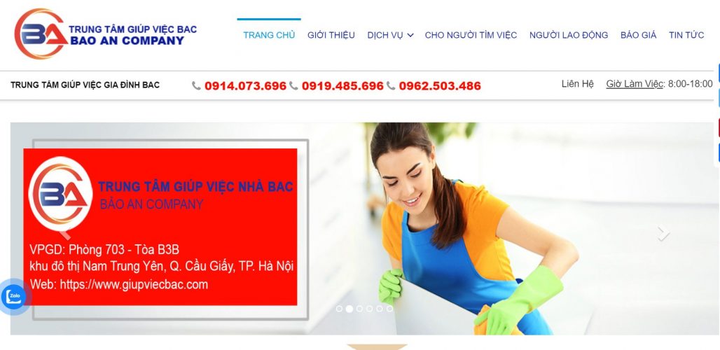 Công ty giúp việc tại nhà theo giờ Bảo An