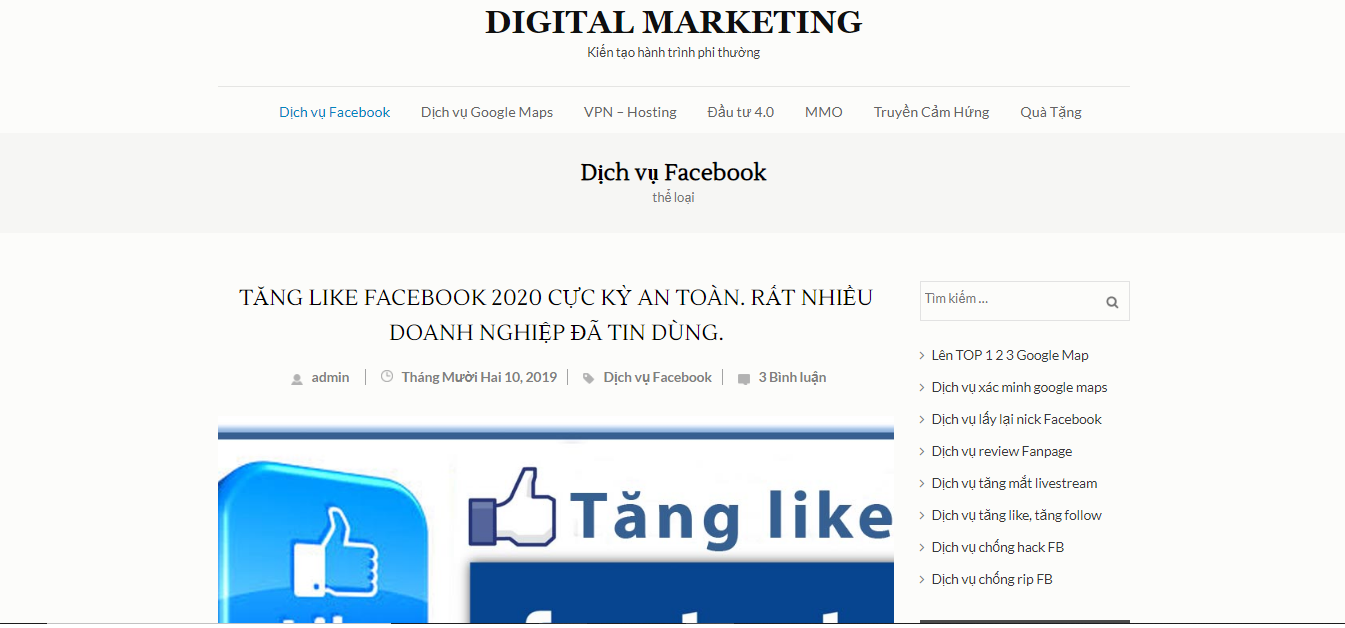 Dịch vụ tăng like Facebook Betech