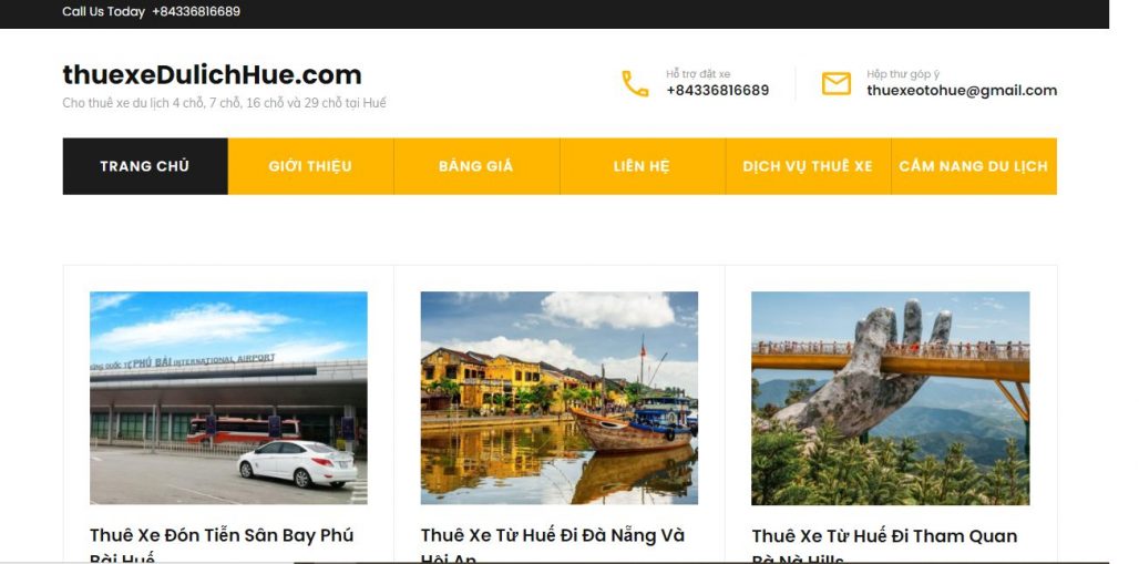 Công ty dịch vụ thuê xe ThuexeDulichHue
