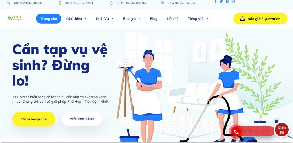 công ty giúp việc tại nhà theo giờ TKD Maids