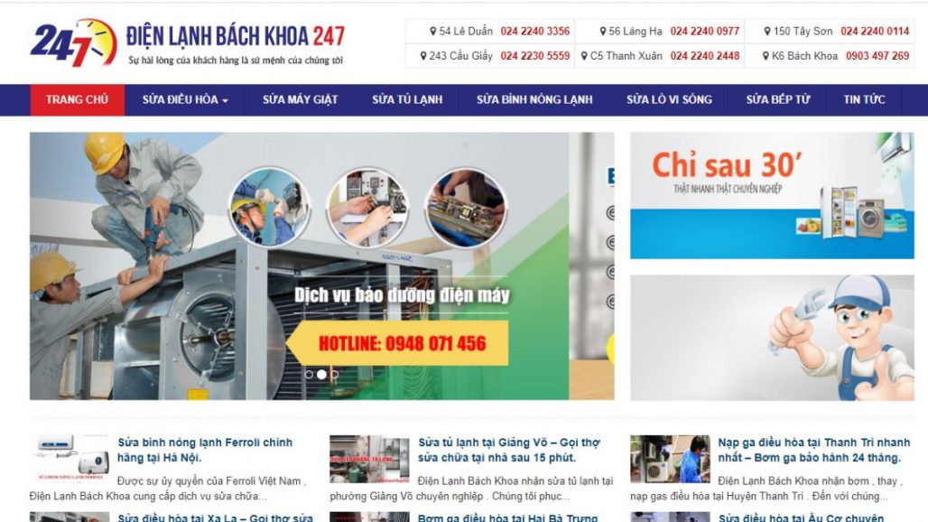 Top 9 dịch vụ sửa điều hòa tủ lạnh máy giặt uy tín ở Hà Nội 2021