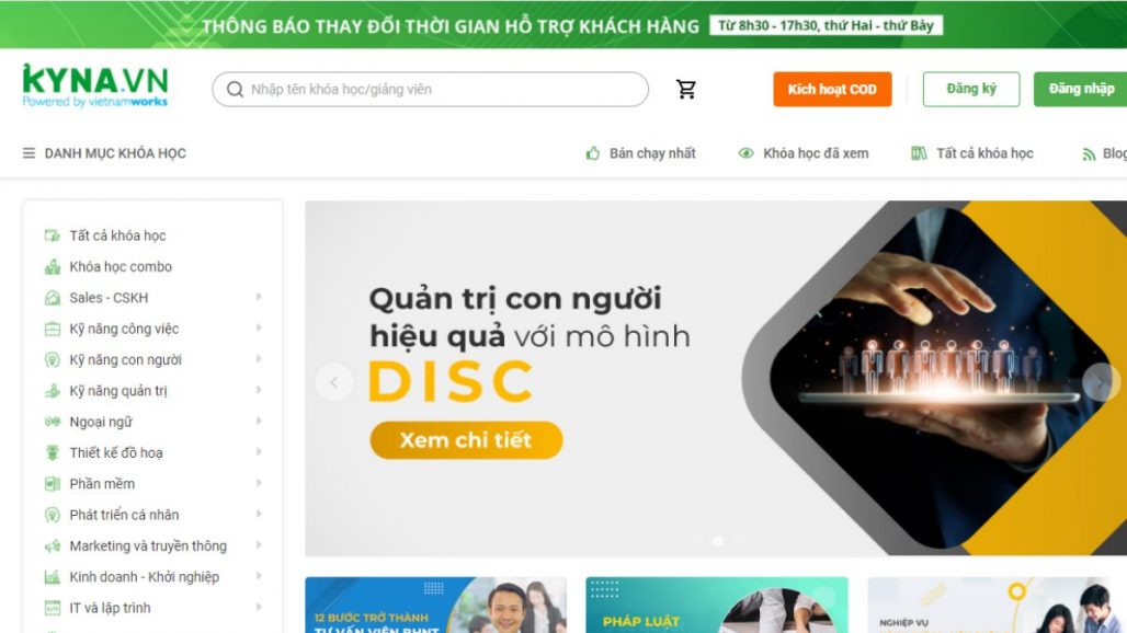 Top 10 website khóa học online uy tín tại Việt Nam 2021