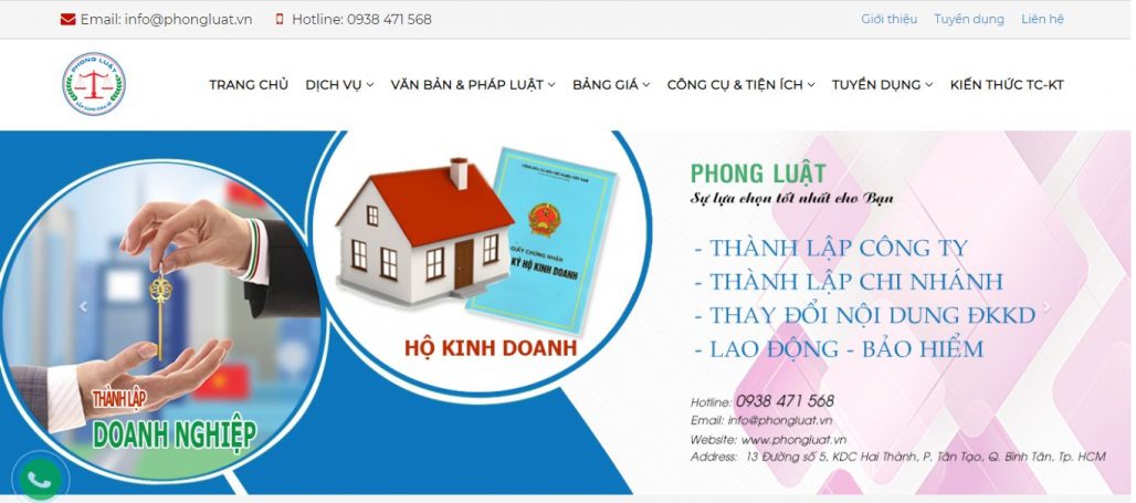 Dịch vụ thành lập công ty PHONG LUẬT