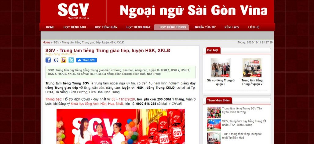 Trung tâm tiếng Trung - Ngoại ngữ Sài Gòn Vina CN Cần Thơ