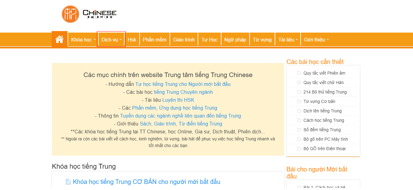 Trung tâm tiếng Trung - Trung tâm Chinese