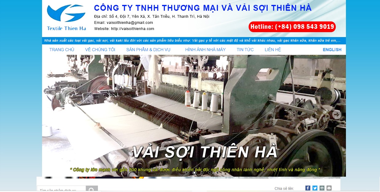 Công ty cung cấp vải và phụ liệu may mặc Thiên Hà