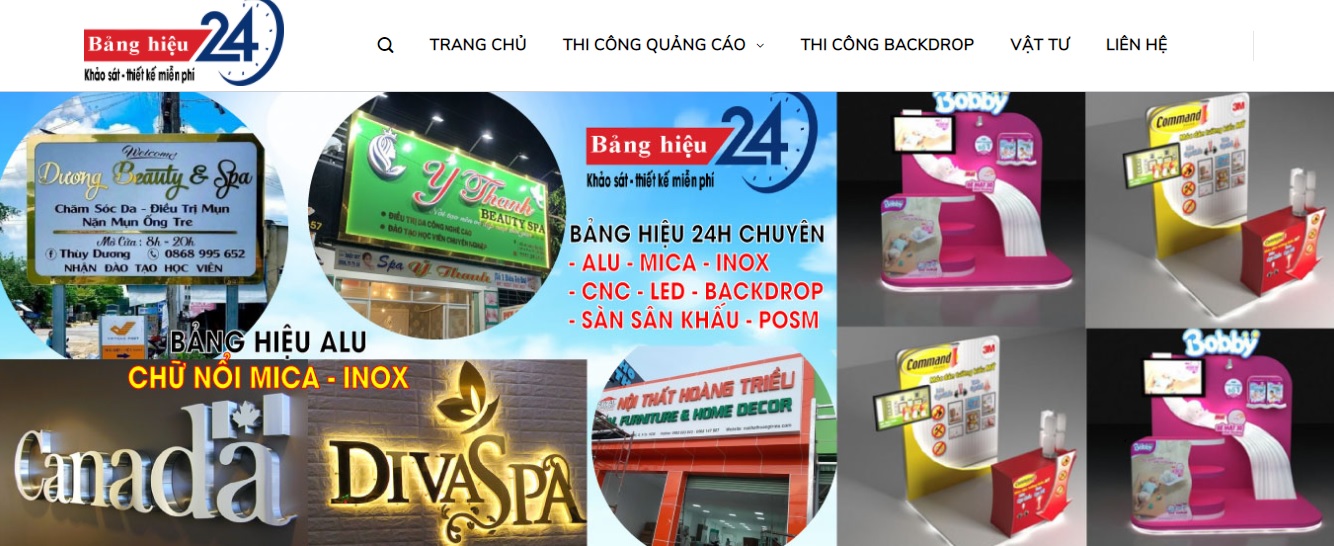 Công ty thi công bảng hiệu quảng cáo 24h
