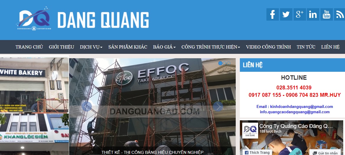 Công ty thi công bảng hiệu quảng cáo Đăng Quang