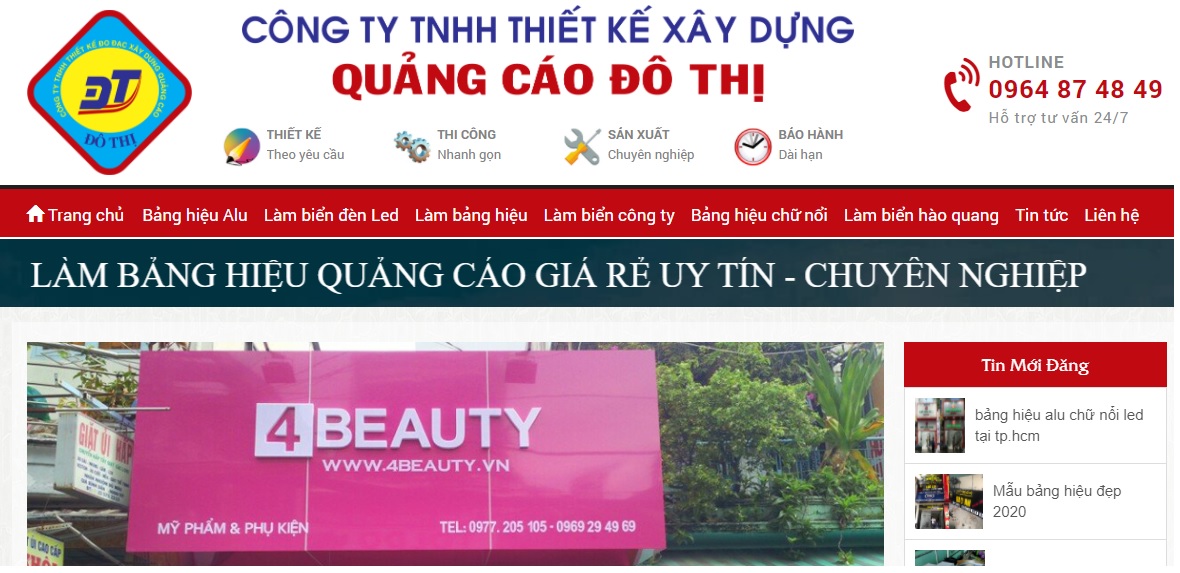 Công ty thi công bảng hiệu quảng cáo Đô Thị