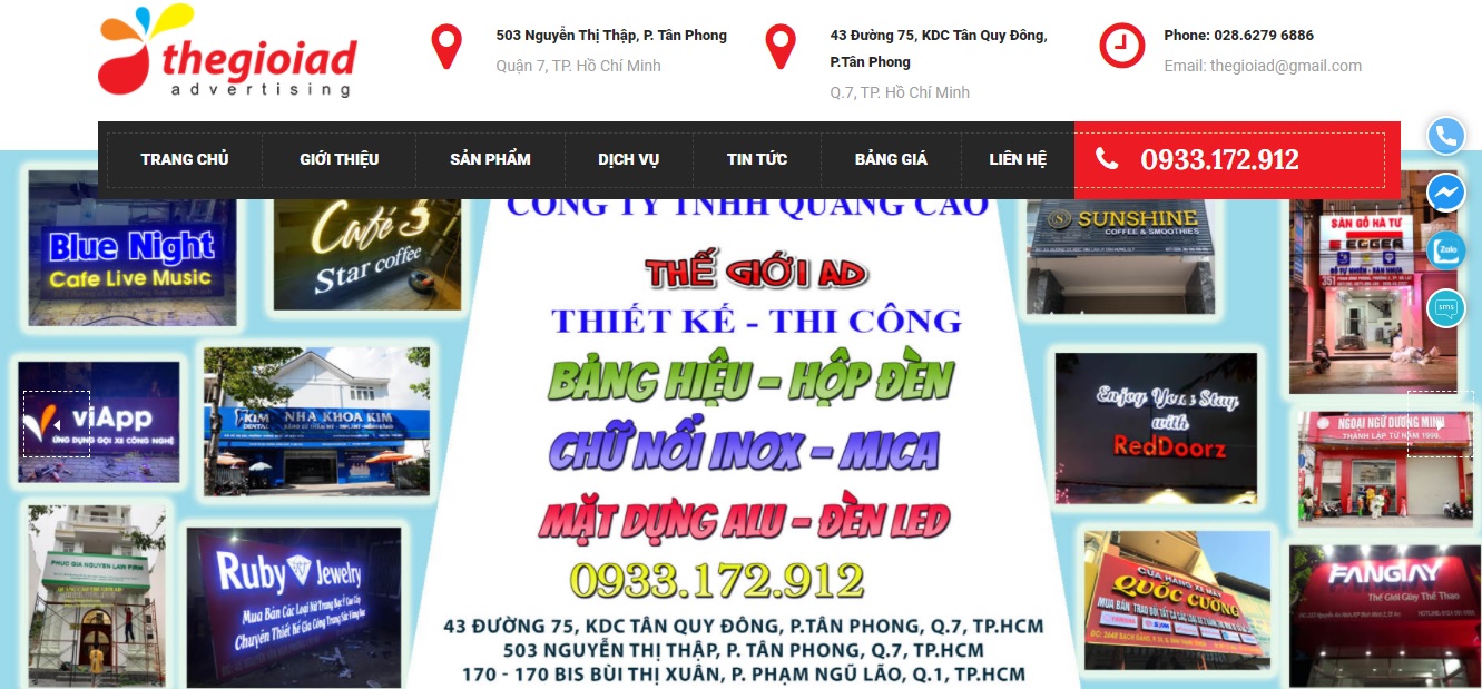 Công ty thi công bảng hiệu quảng cáo Thế Giới Ad