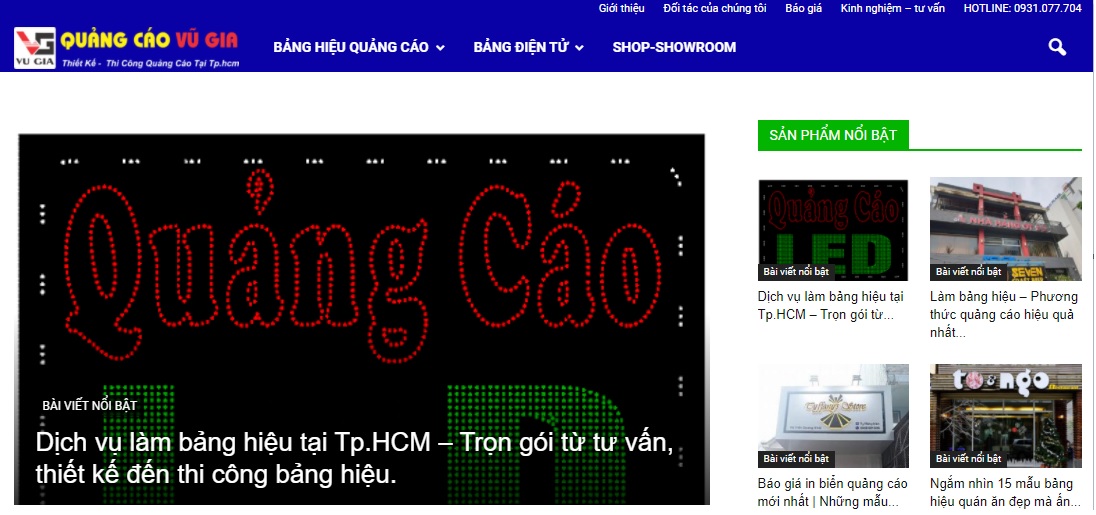 Công ty thi công bảng hiệu quảng cáo Vũ Gia