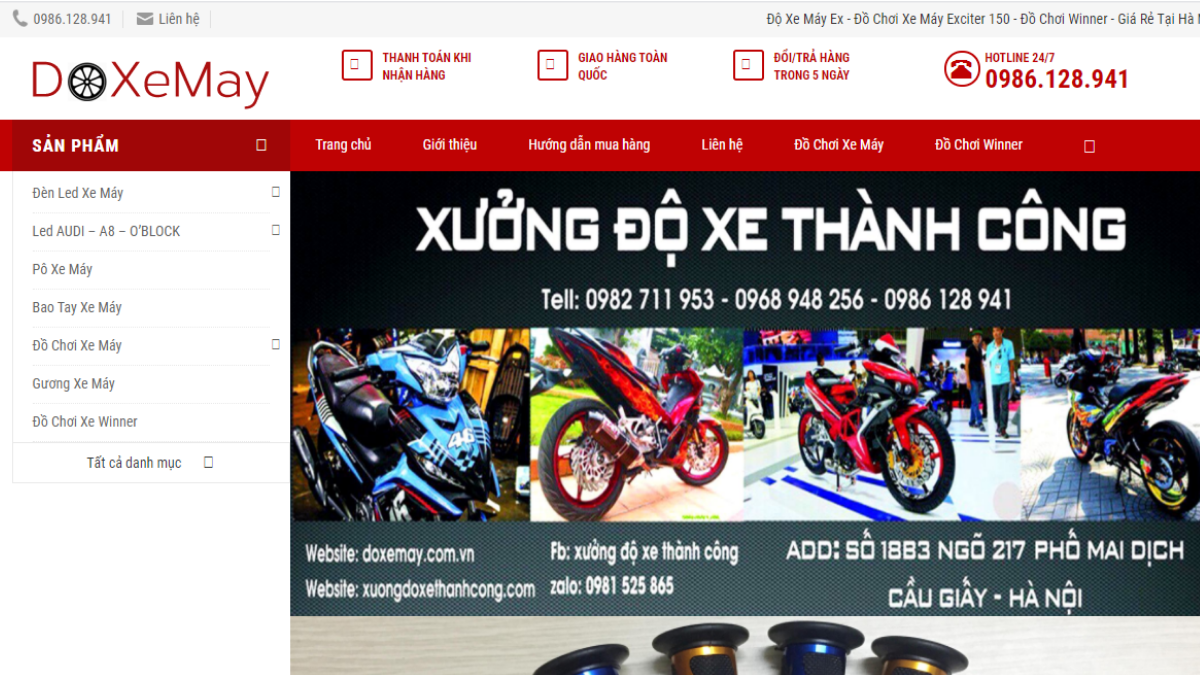 Địa chỉ bán phụ tùng đồ chơi xe máy Độ Xe Máy