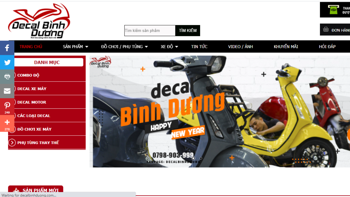 Cửa hàng phụ kiện mô tô xe máy Decal Bình Dương