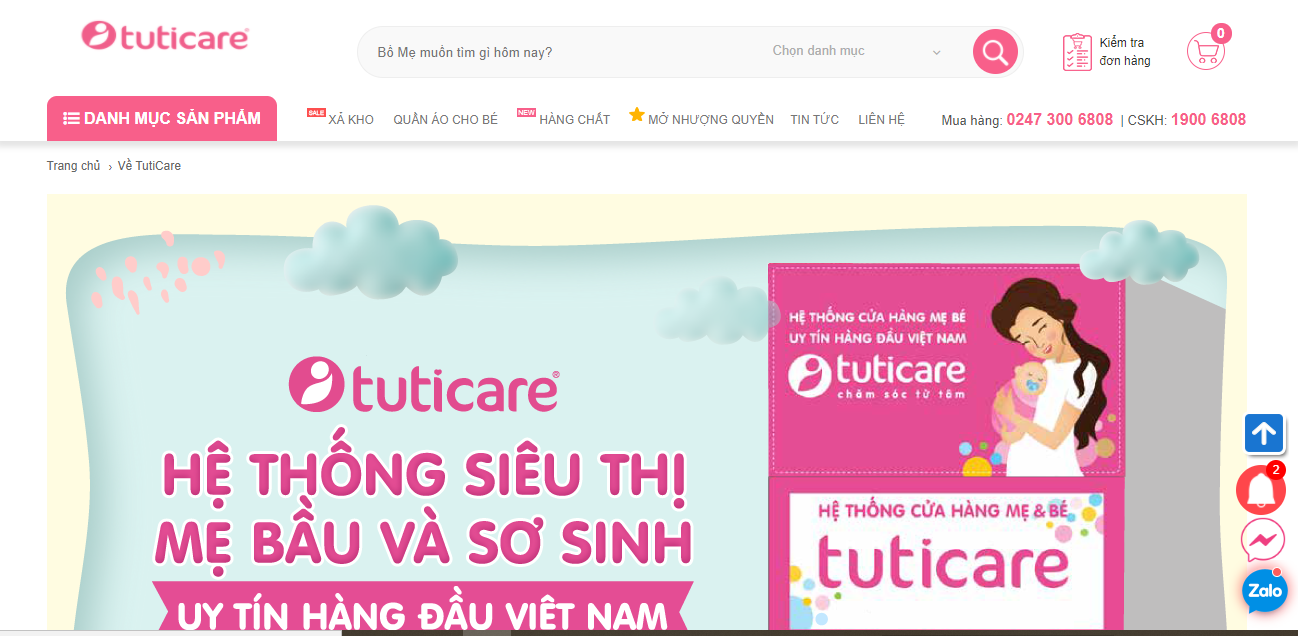 Hệ thống siêu thị mẹ & bé TutiCare
