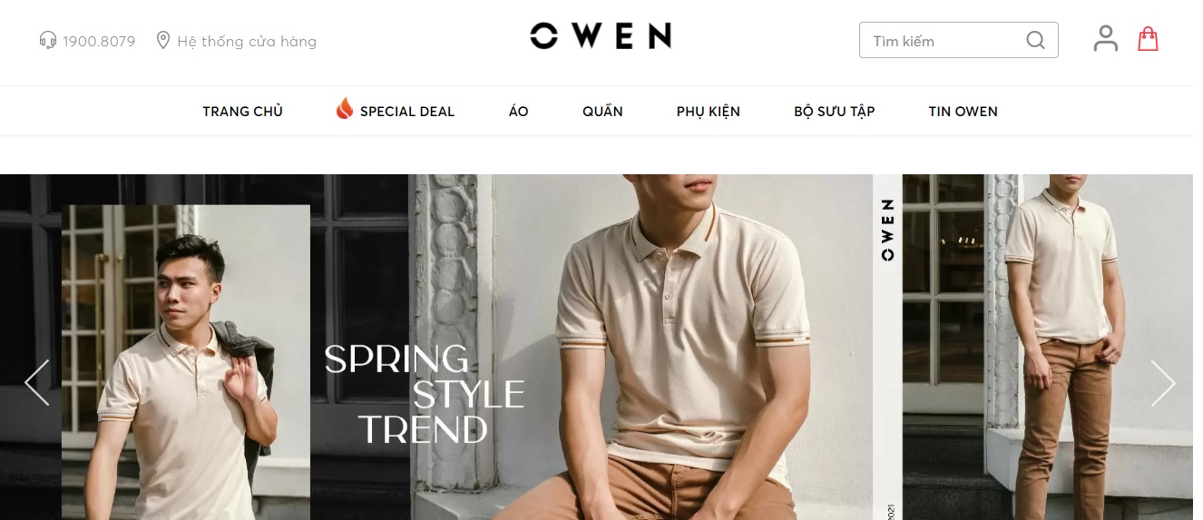 Shop quần áo nam Owen