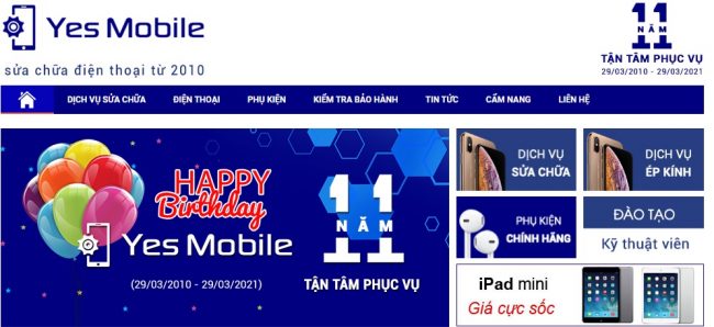 Trung tâm sửa điện thoại Yes Mobile