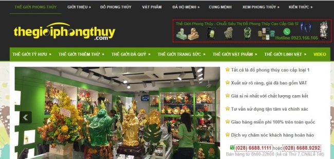 Cửa hàng bán trang sức Thế giới phong thủy