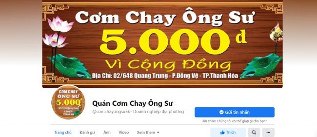 Cơm chay Ông Sư 5k Thanh Hóa