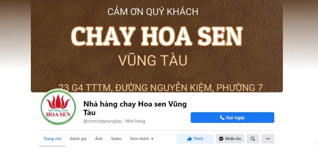 à hàng chay Hoa sen Vũng Tàu