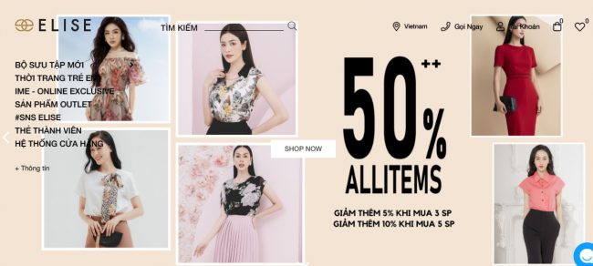 Shop quần áo nữ Elise